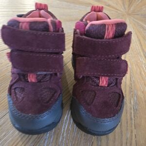 Toddler LL Bean Suede Hiking Boots - Burgundy and Black